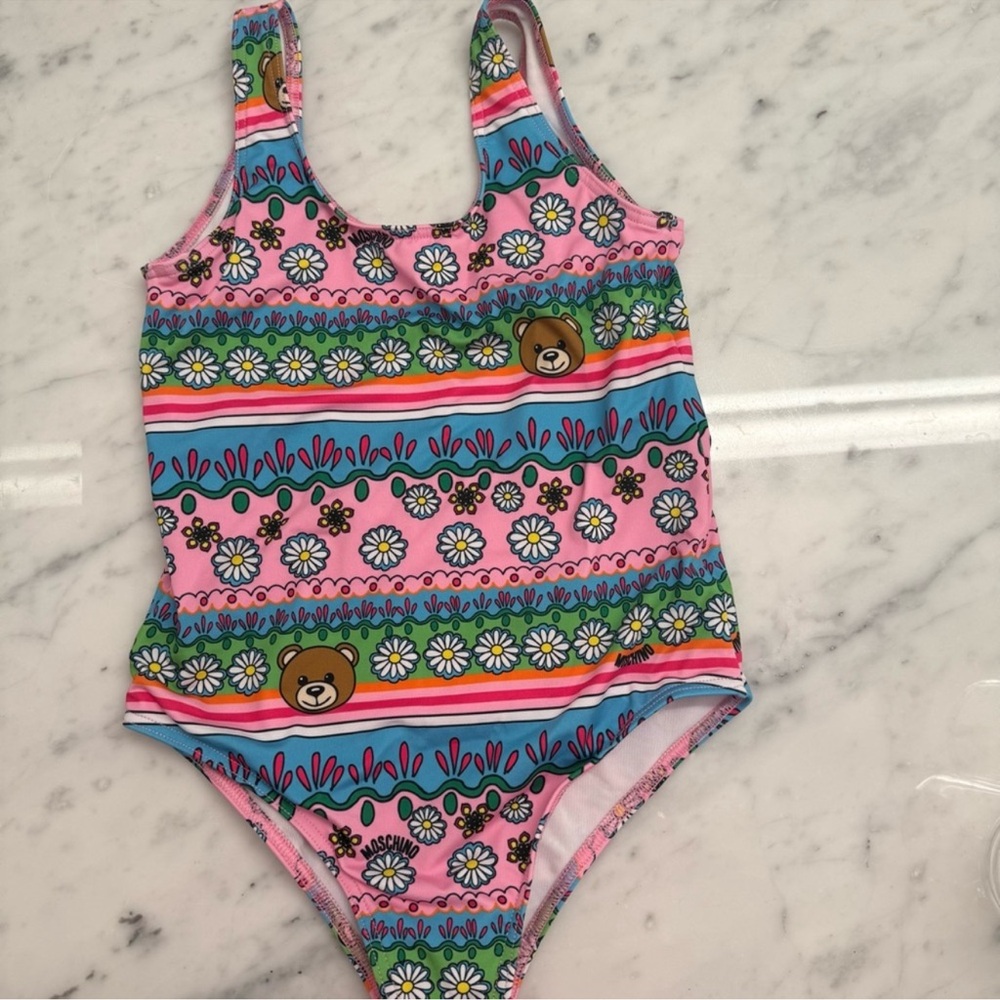 ‼️ S O L D ‼️ Moschino Kids Floral and Stripe Swimsuit